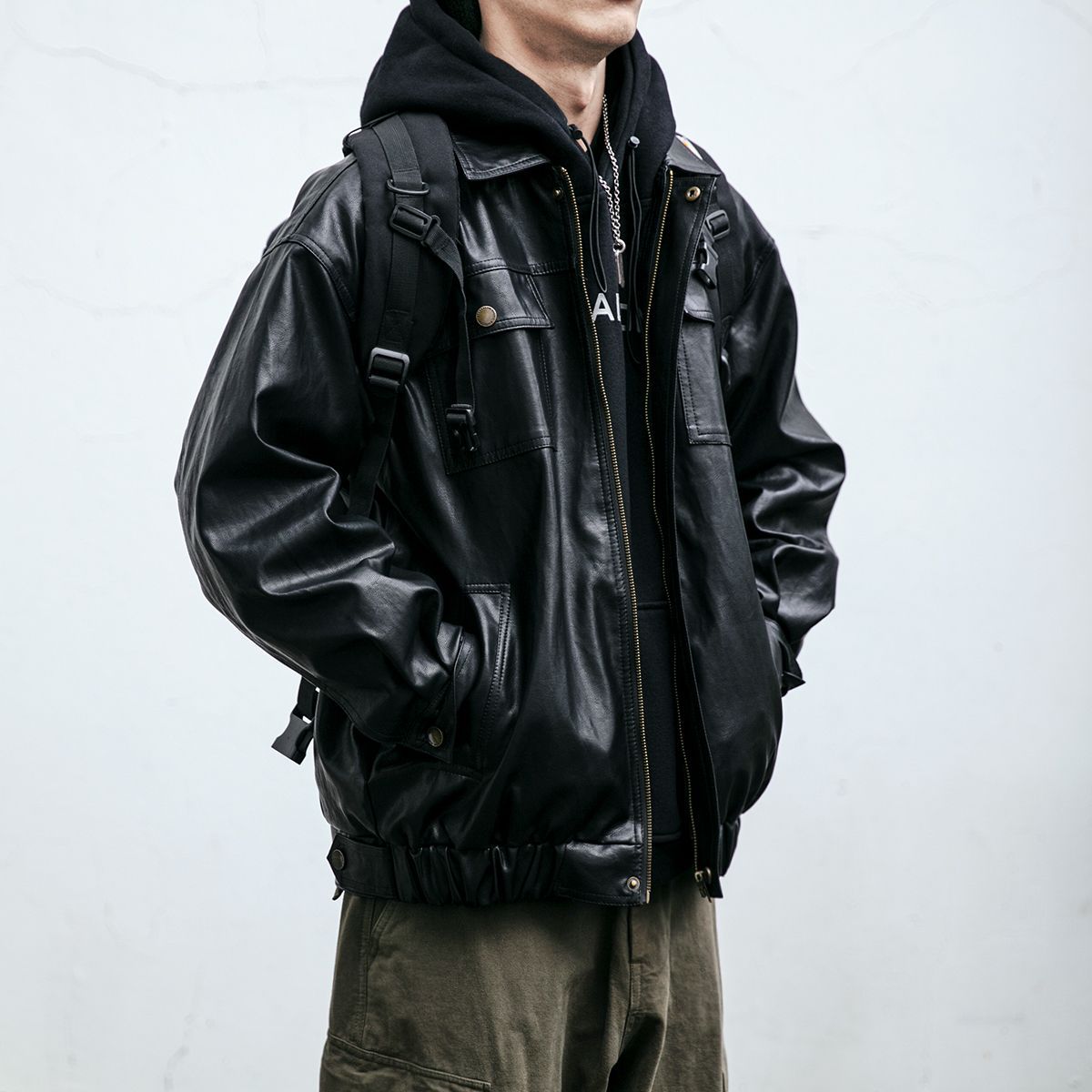 Vintage Oversized Flight Leather Jacket