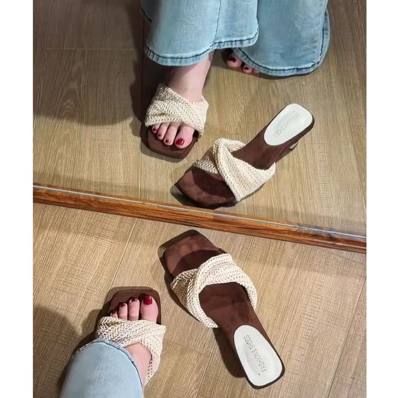 Woven Twisted Band Resort Style Sandals