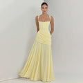 Aurora Ruched Backless Maxi Dress