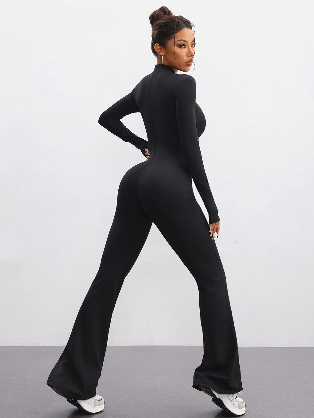 Sculpt Zip Flare Jumpsuit