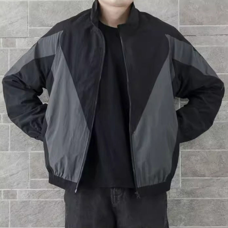 Minimalist Color-Block Zip Jacket