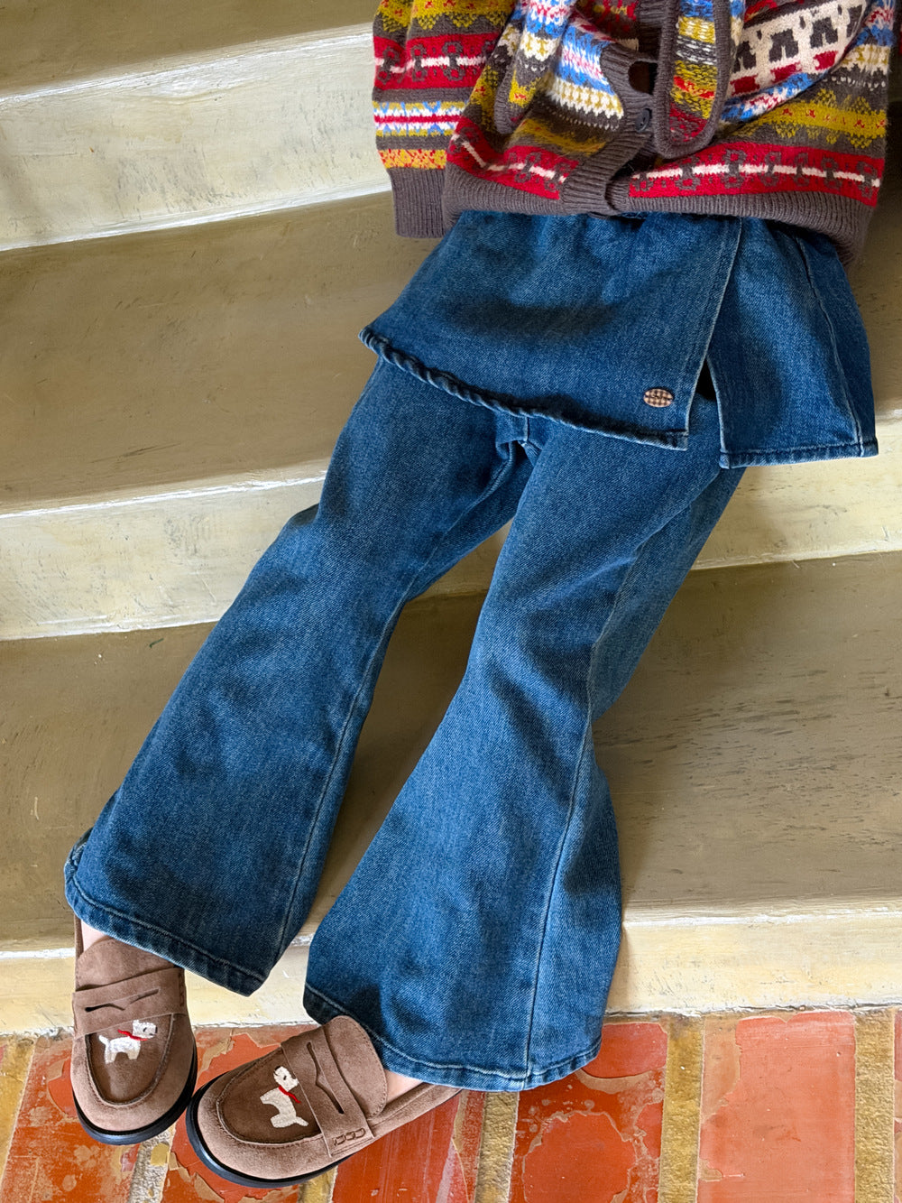 Girls' Flared Denim Pants