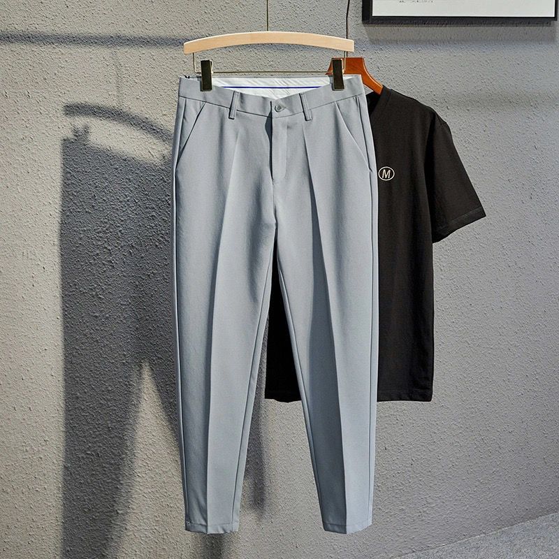 Modern Slim-Fit Drape Trousers
