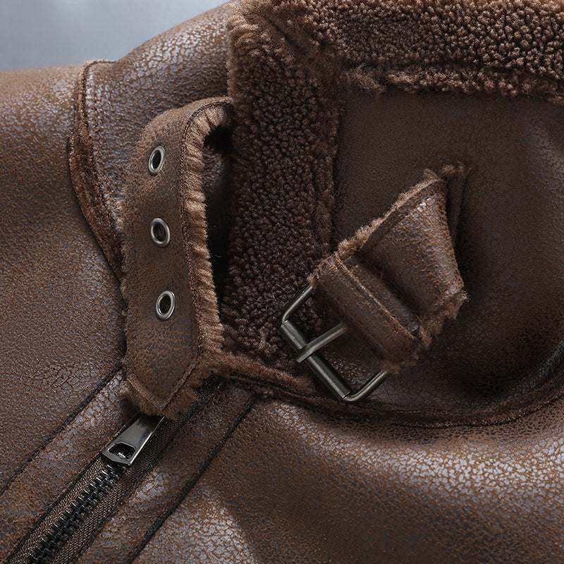 Aviator leather jacket