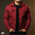 New men's jacket jacket casual everyday wear windproof warm buttons autumn and winter solid color fashion streetwear flip