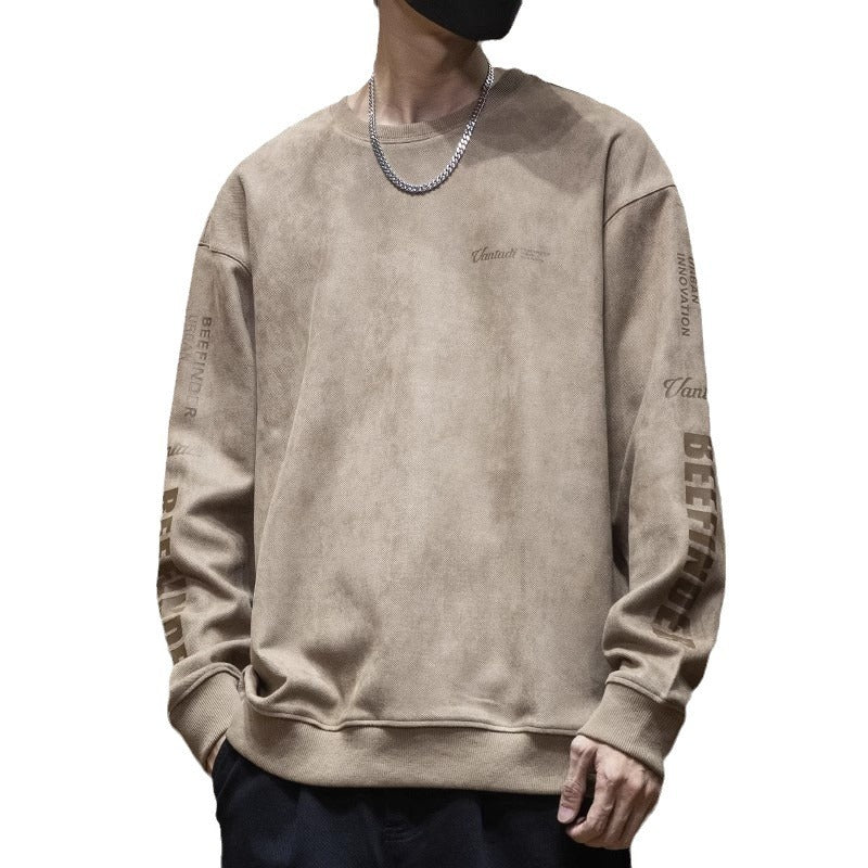 Suede Crewneck Sweatshirt