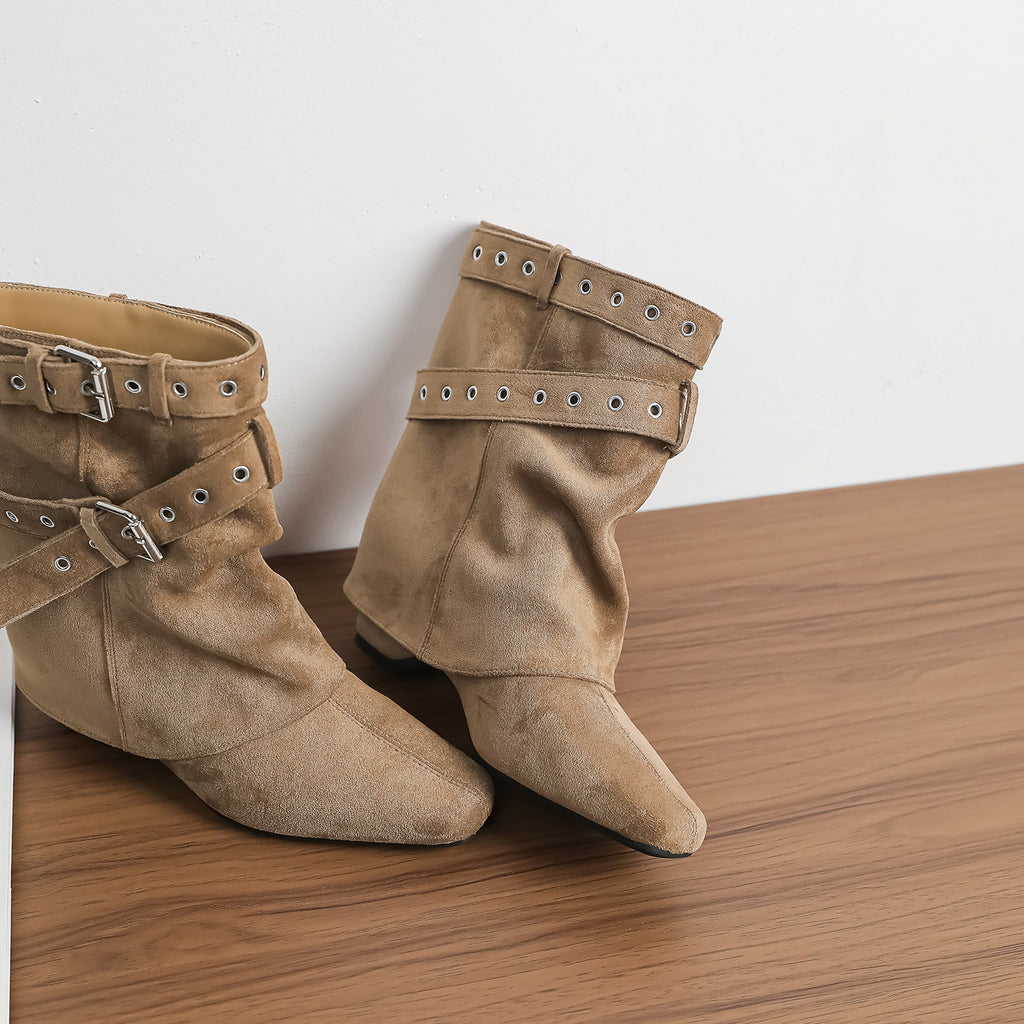 Buckle Western Mid-Calf Boots
