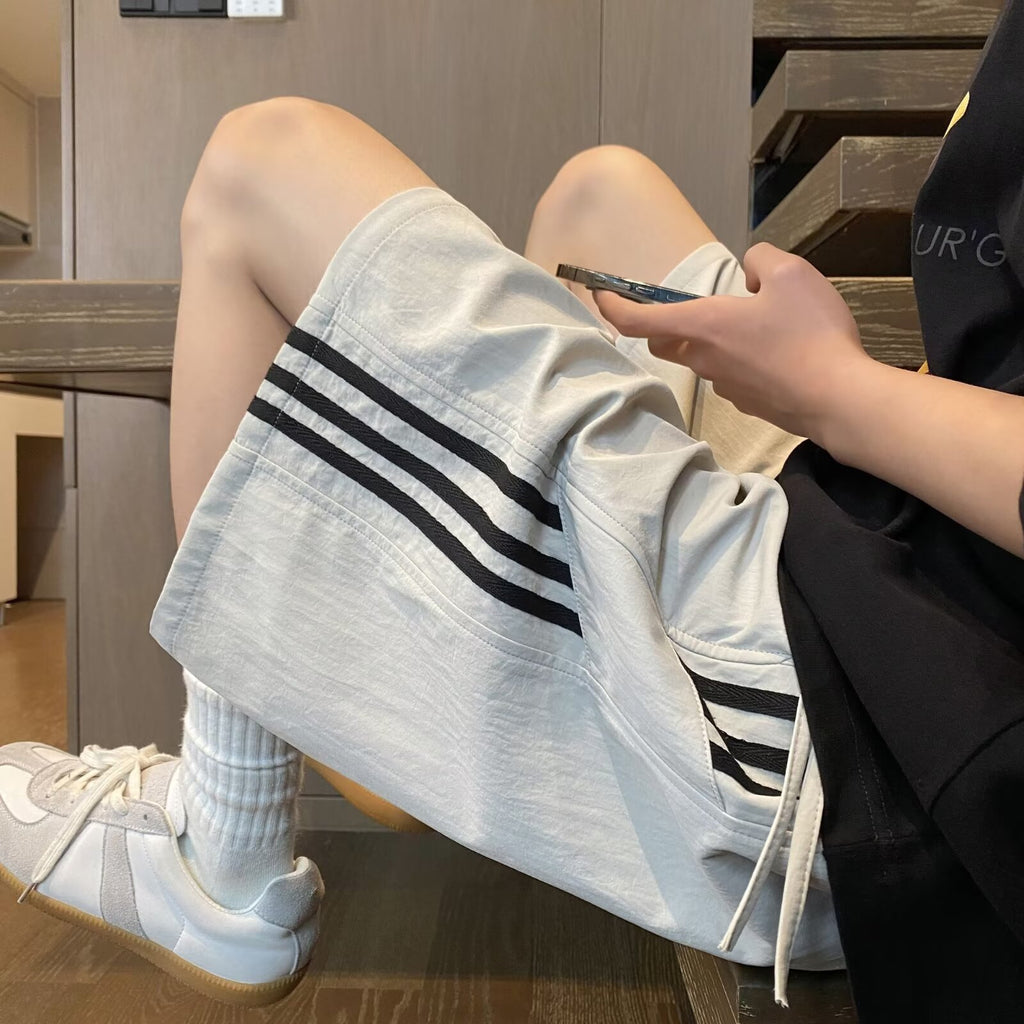 Three-Stripe Casual Shorts