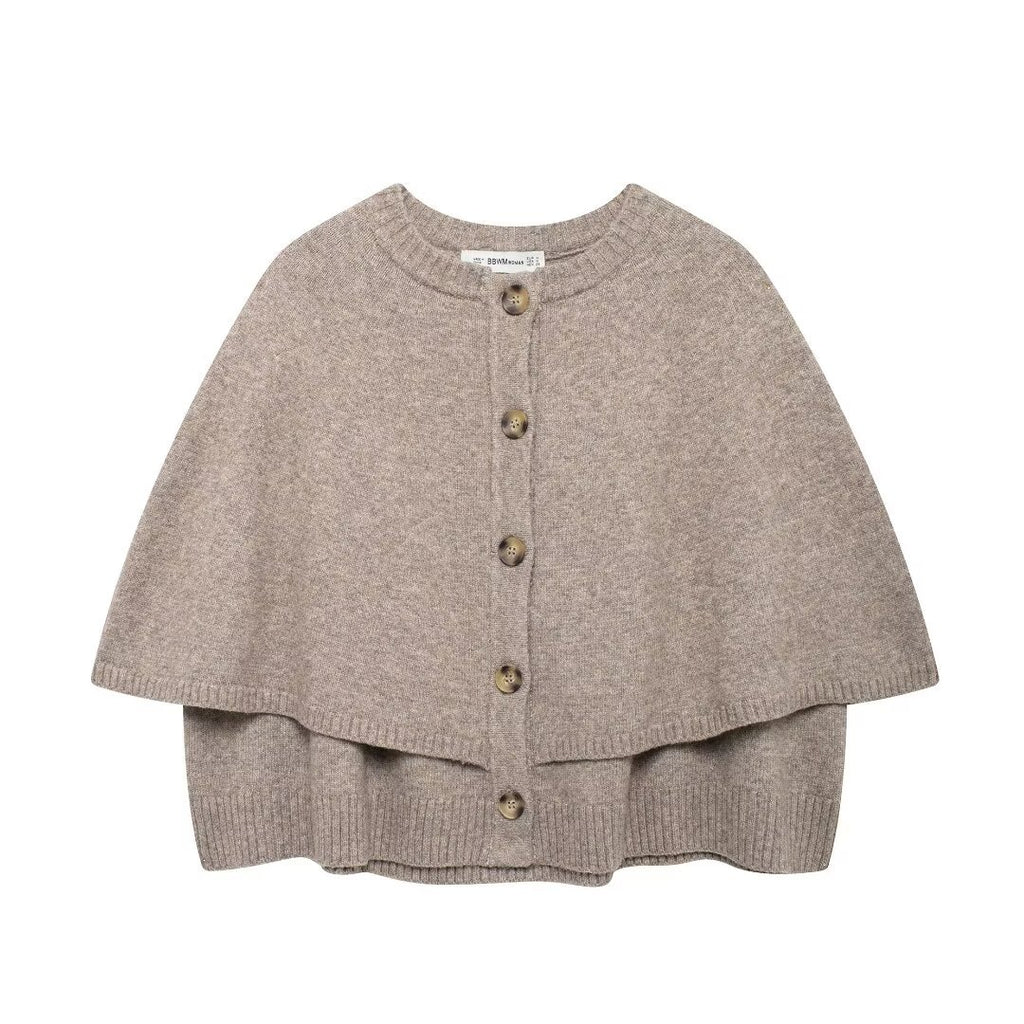 Women's Cropped Knit Shawl Cardigan