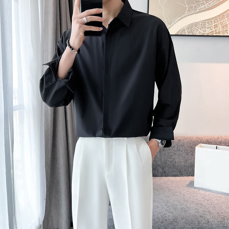 Stylish Long-Sleeve Drape Shirt