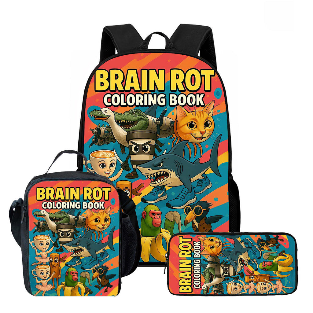Viral brainrot Backpack Set