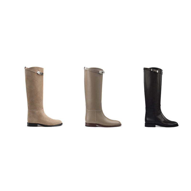 Knee-High Leather Riding Boots