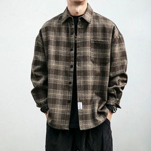 Oversized Plaid Flannel Shirt
