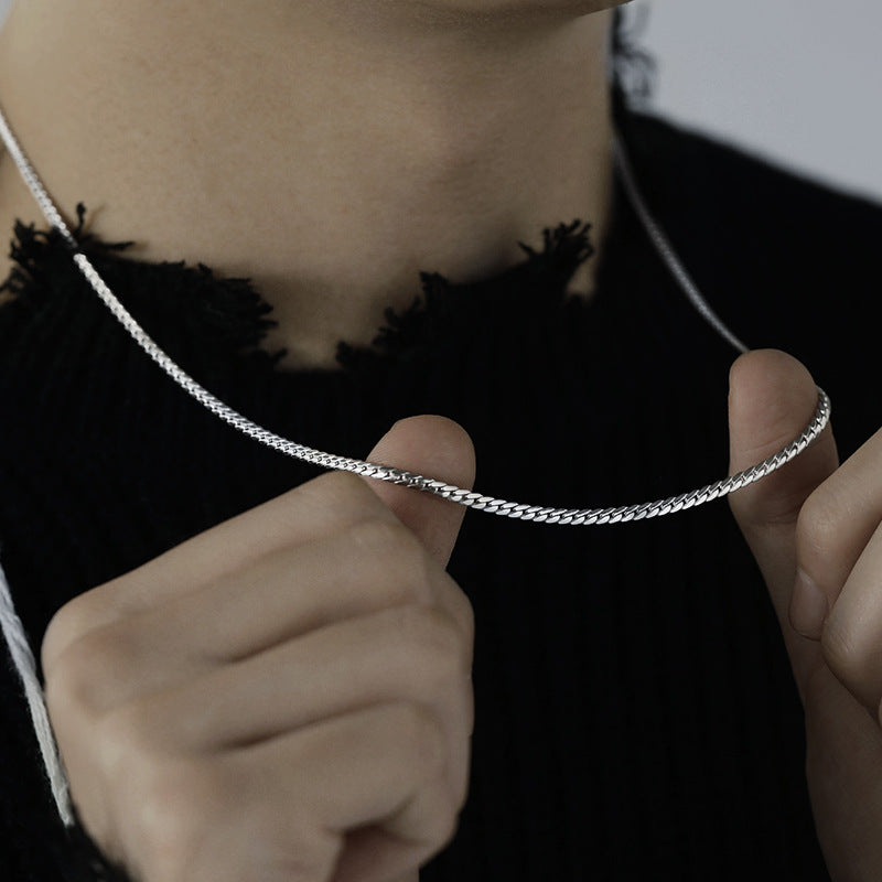 Minimalist Silver Plated Curb Chain