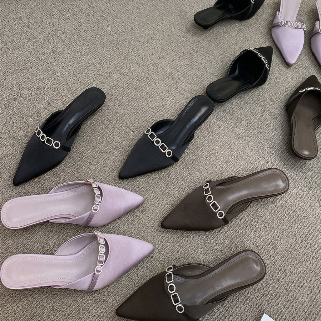 Low-Heel Slip-On Sandals