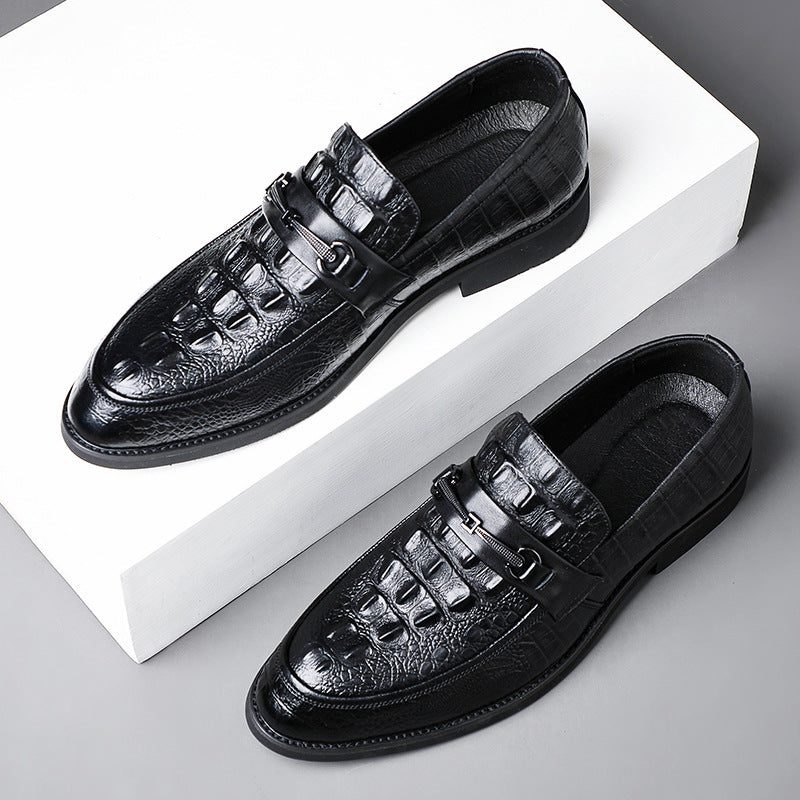 Men's Crocodile Pattern Leather Loafers