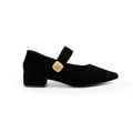 Metal-Buckle Pointed Shoes