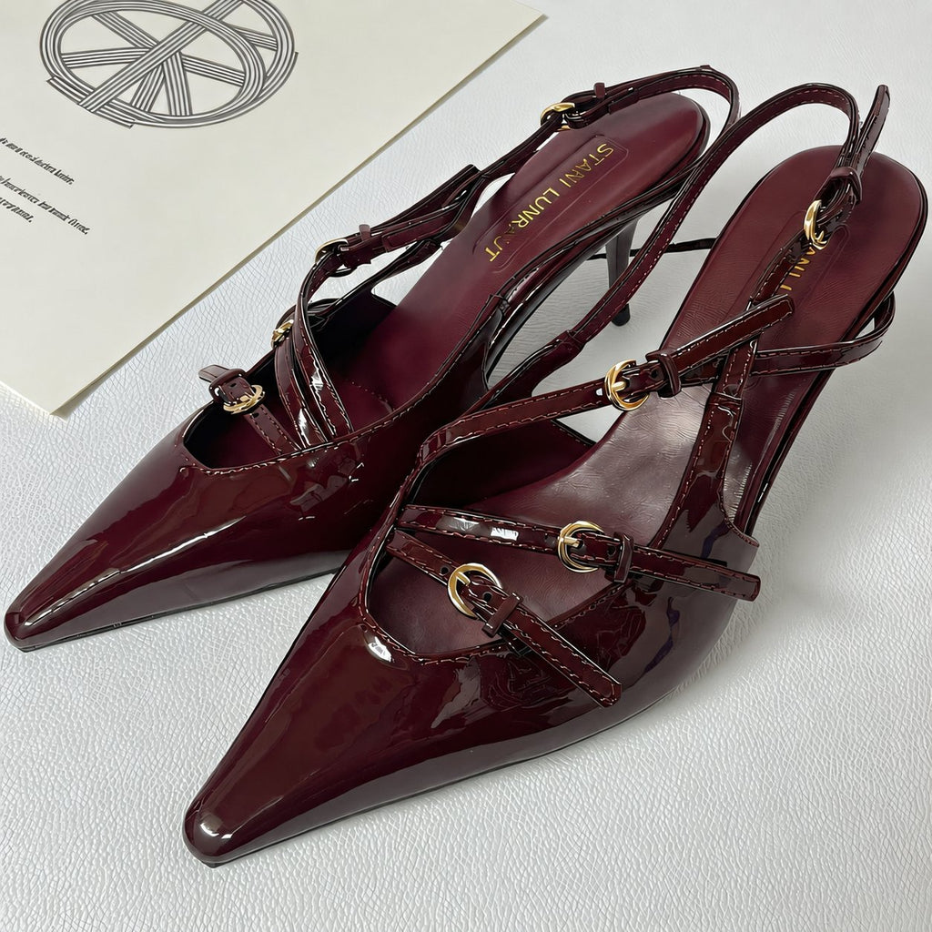 Buckle Strap Slingback Heels