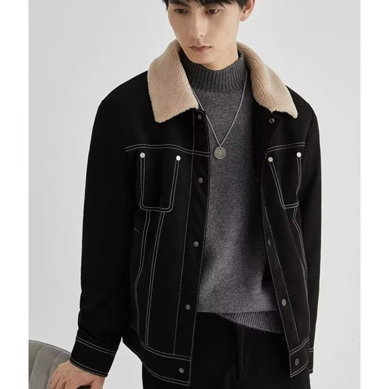 Men's Fleece-Lined Suede Jacket