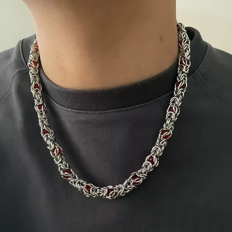 Titanium Steel Byzantine Chain Set
