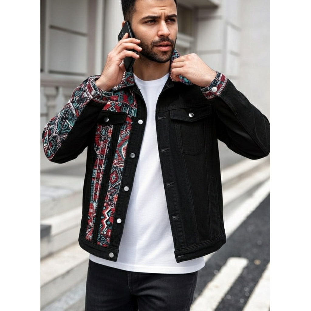 Boho Pattern Denim Jacket