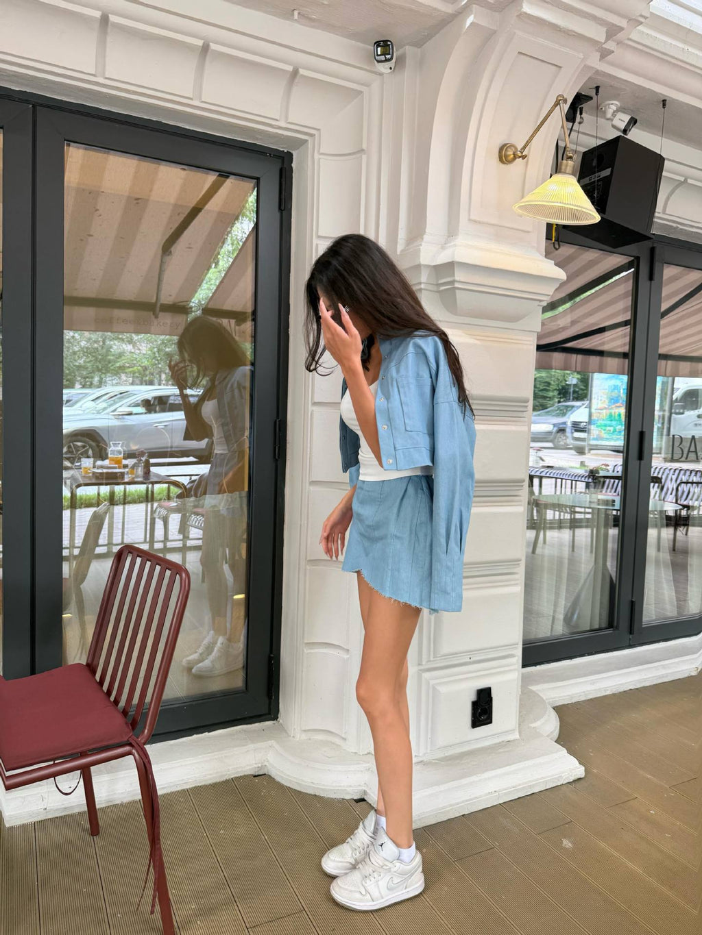 Polo Collar Skirt Set