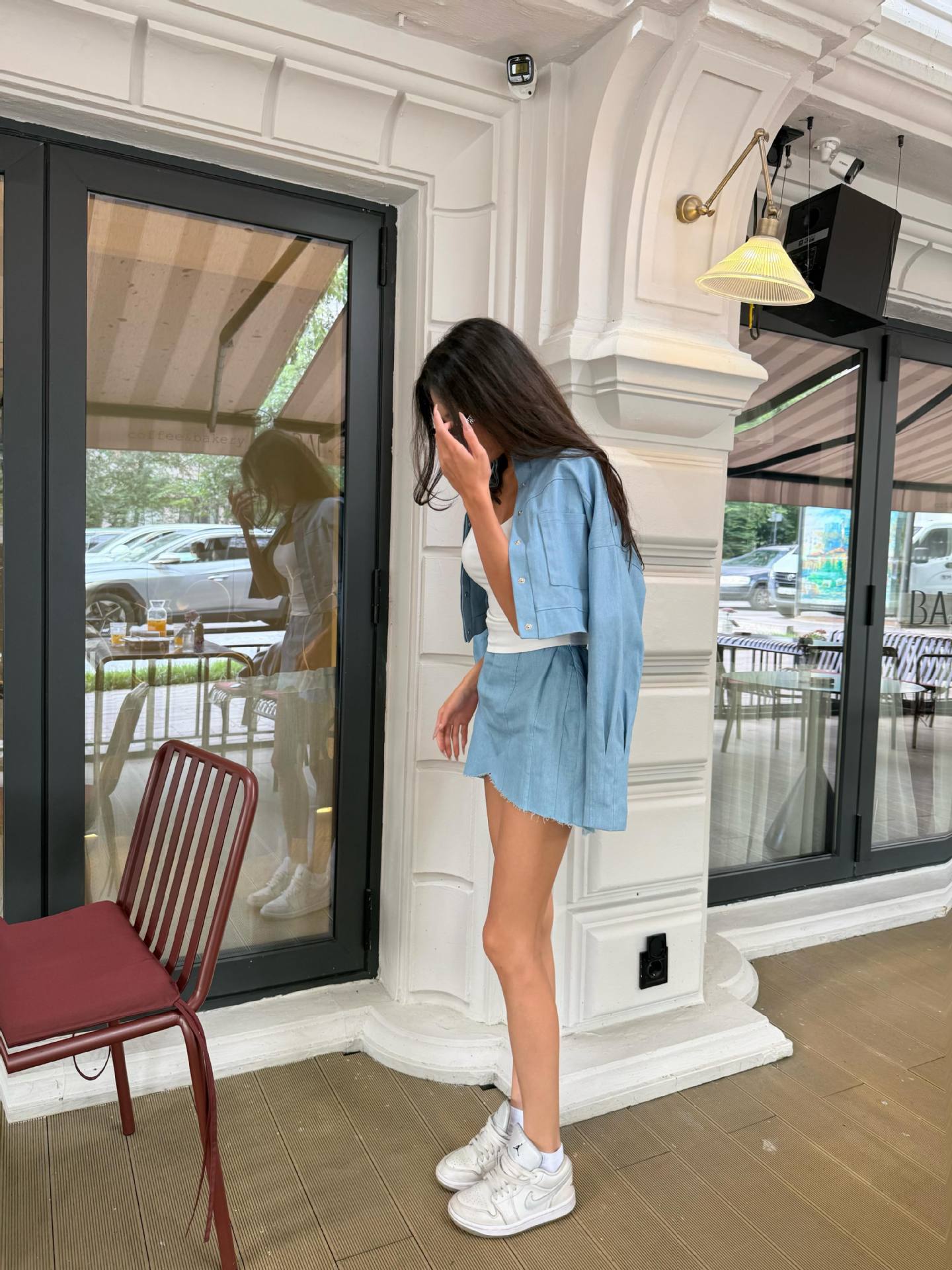 Polo Collar Skirt Set