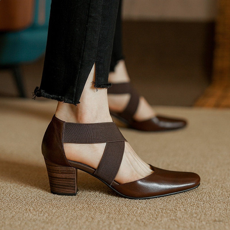 Cross-Strap Ballet Heels