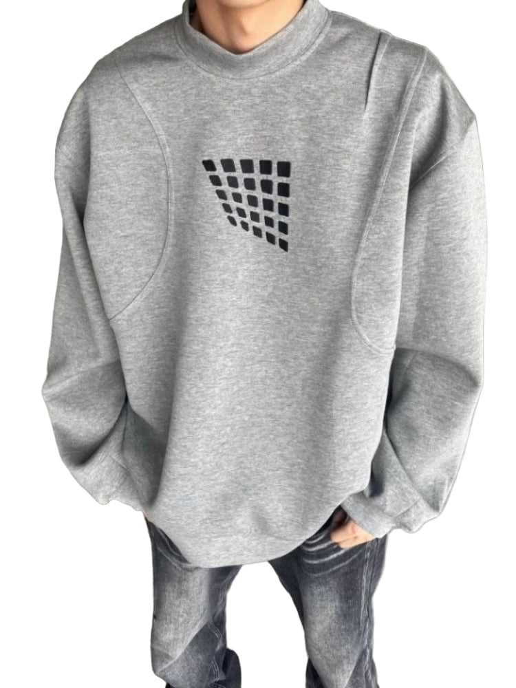 Matrix Grid Oversized Crewneck