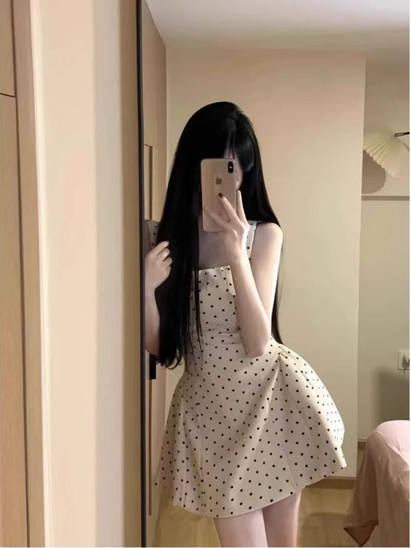 Polka Dot Pleated Dress
