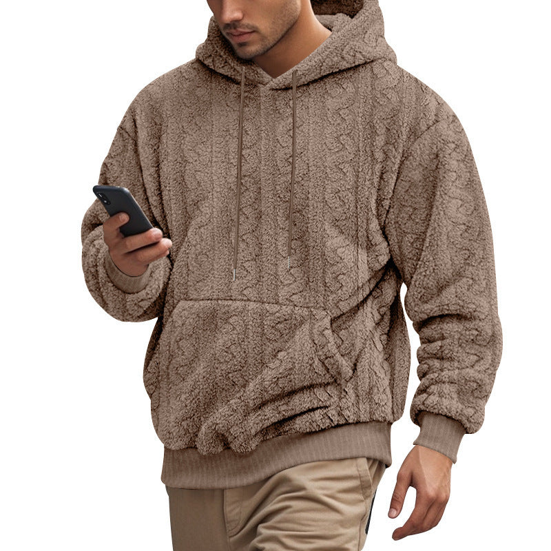 Textured Sherpa Hoodie