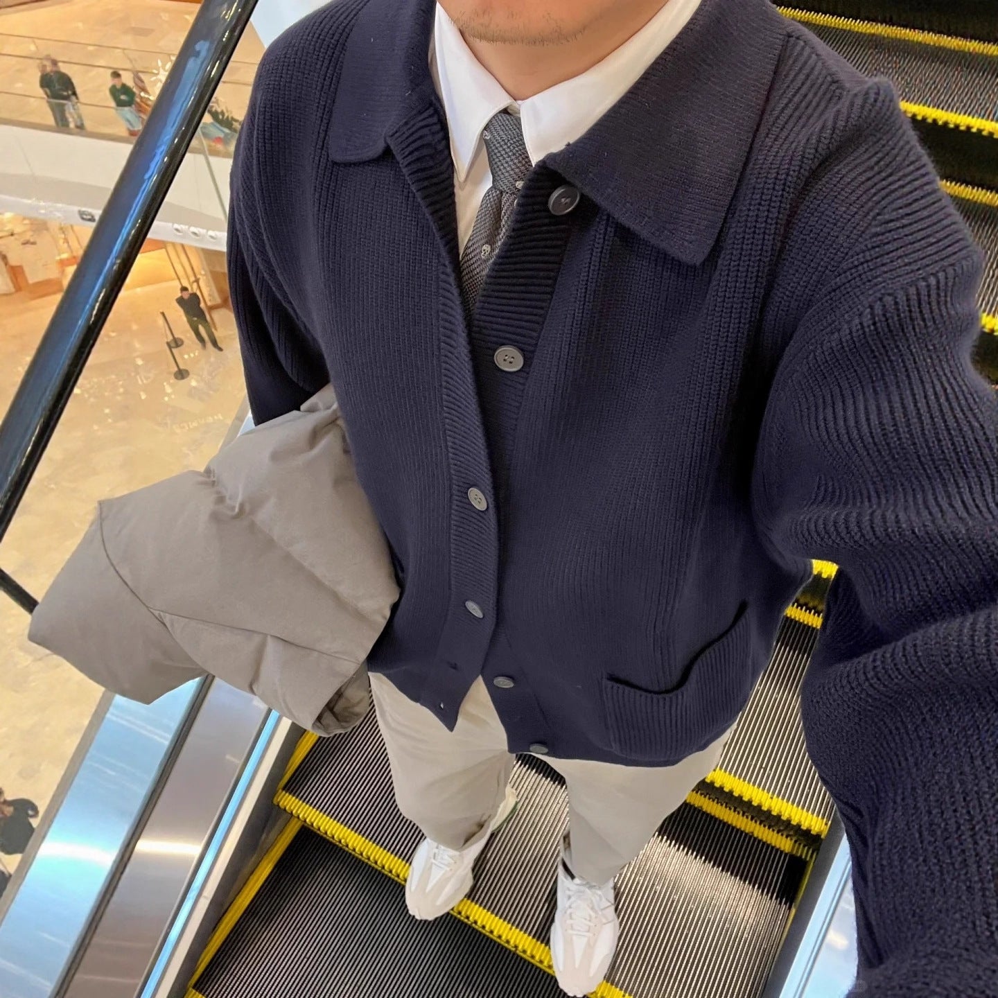 Collared Knit Button-Down Cardigan