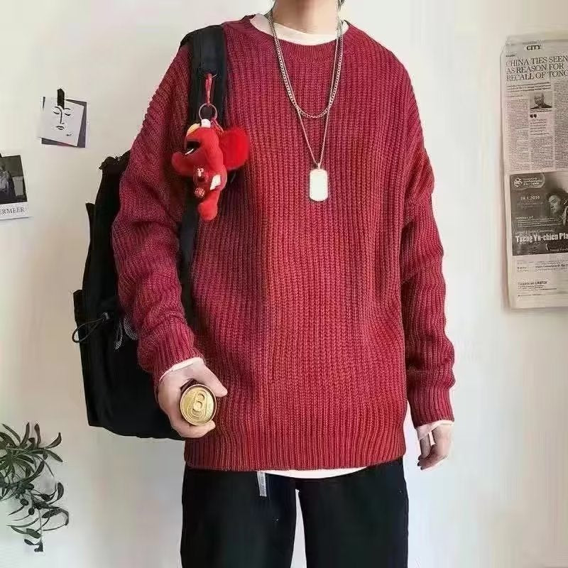Men's Retro Round-Neck Sweater