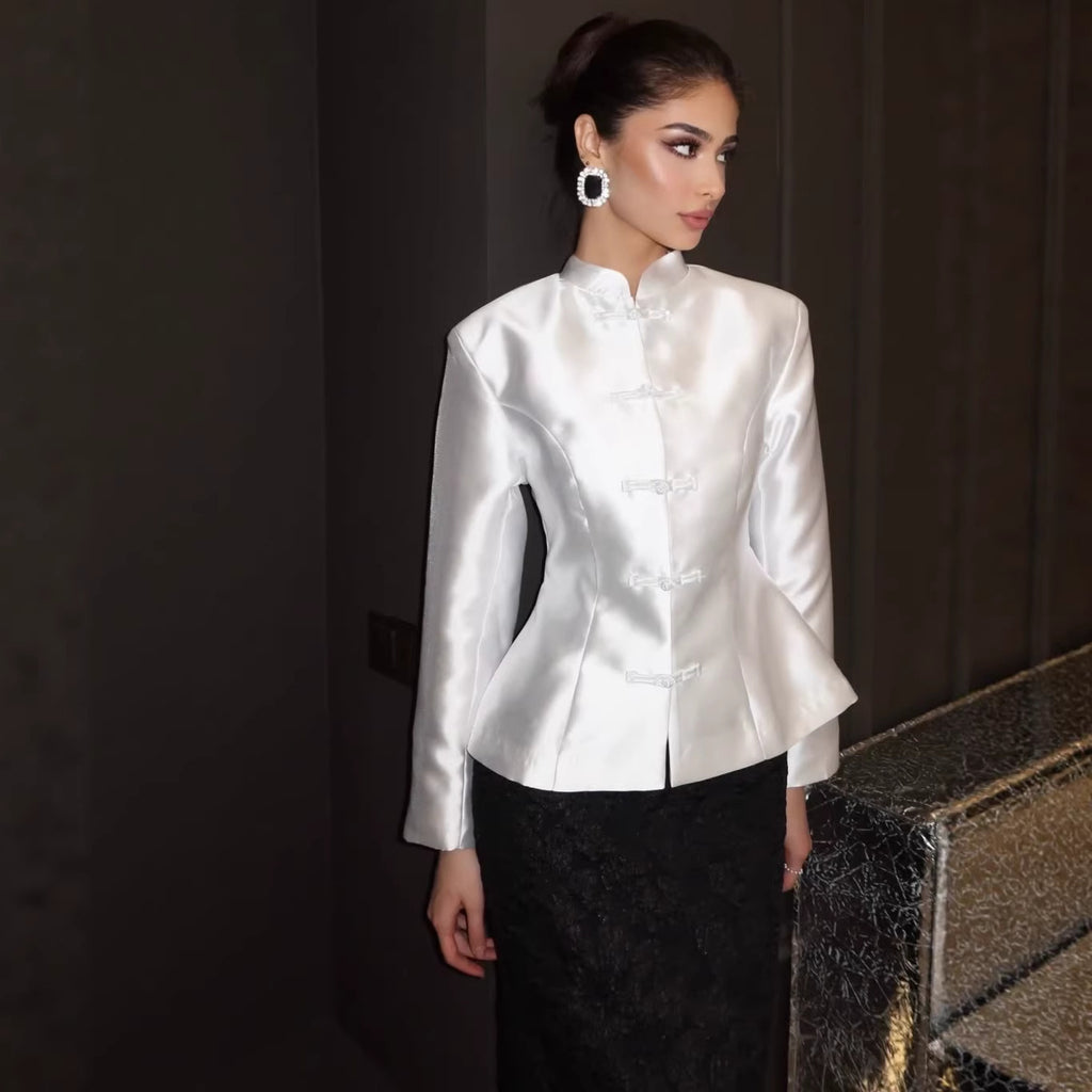 Elegant Frog Button Blouse