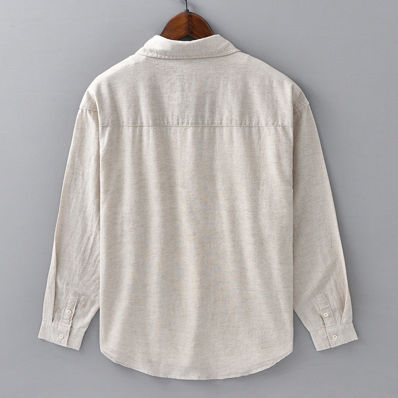 Men's Linen-Blend Button-Down Shirt