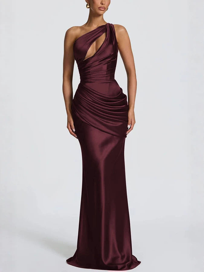 Asymmetric Satin Mermaid Dress