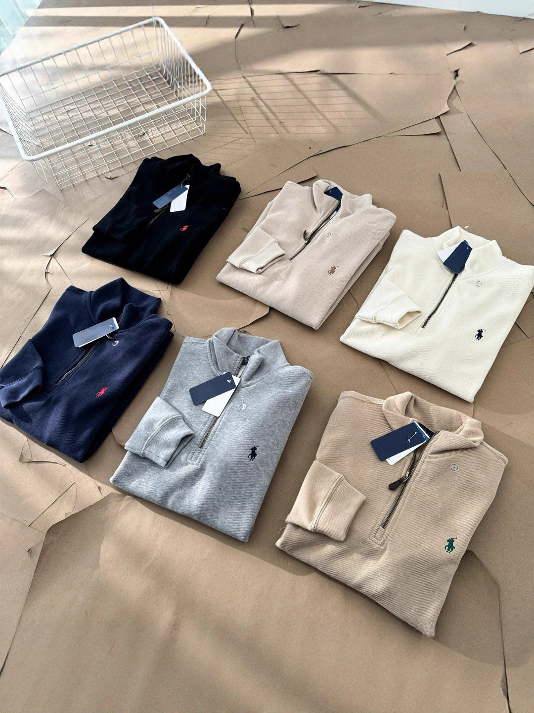 Unisex Quarter-Zip Embroidered Knit Pullover