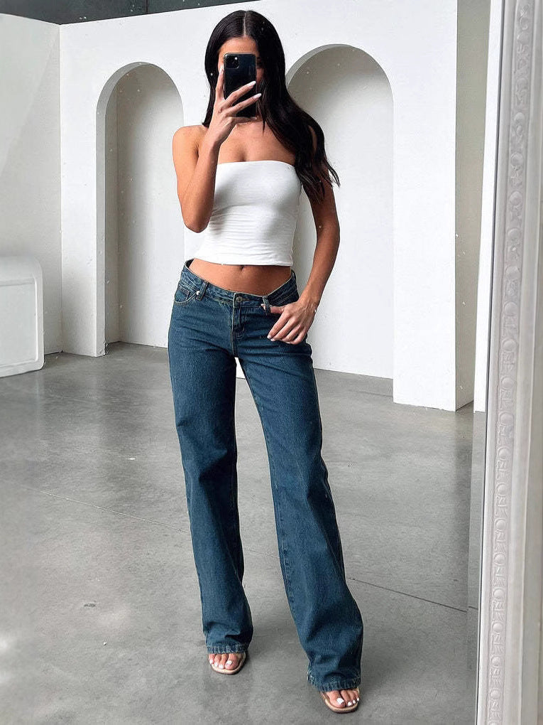Low Rise Straight Leg Jeans