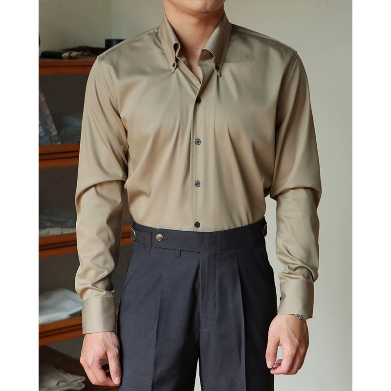 Premium Long-Sleeve Wrinkle-Resistant Dress Shirt