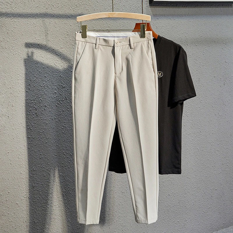 Modern Slim-Fit Drape Trousers