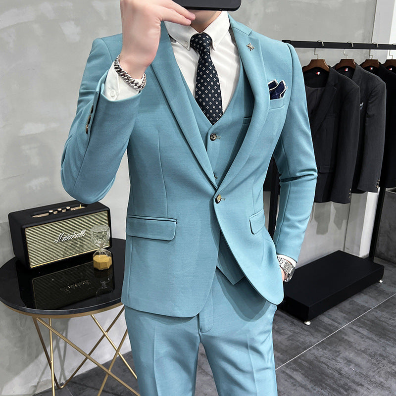 Modern Slim-Fit Three-Piece Suit