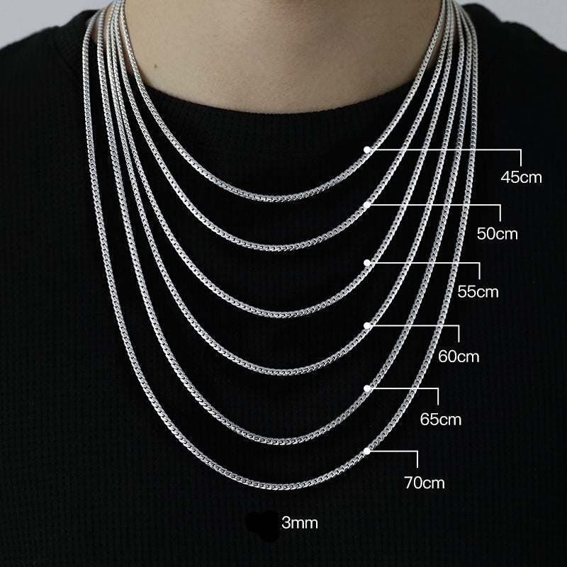 Minimalist Silver Plated Curb Chain