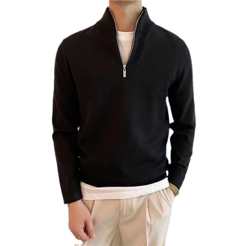 Zip Collar Knit Sweater