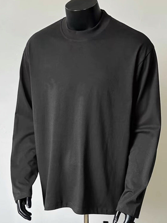 American Style Basic Mock Neck T-Shirt