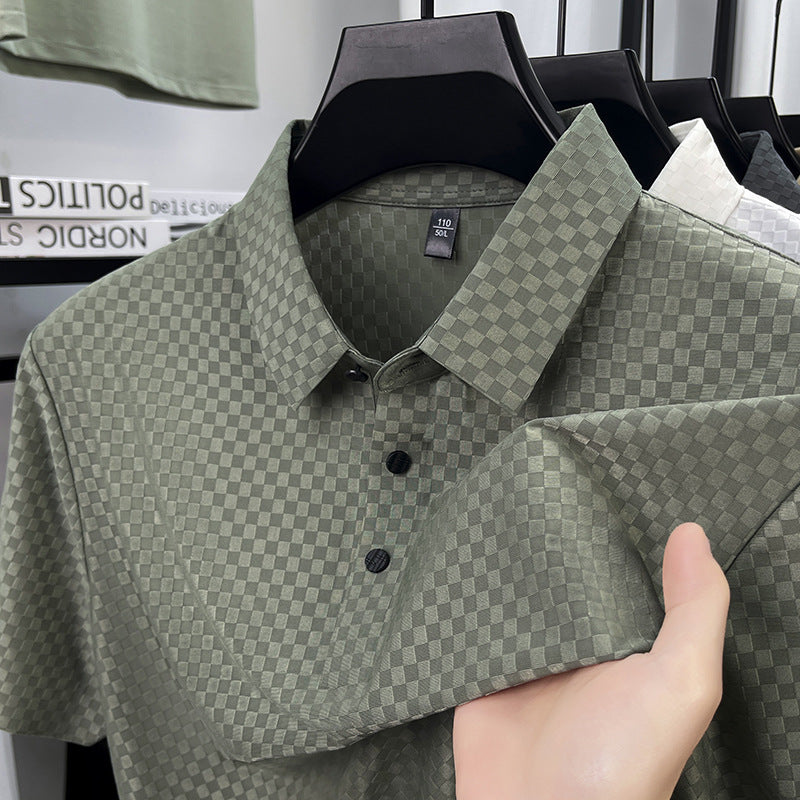 Men's Jacquard Ice Silk Polo