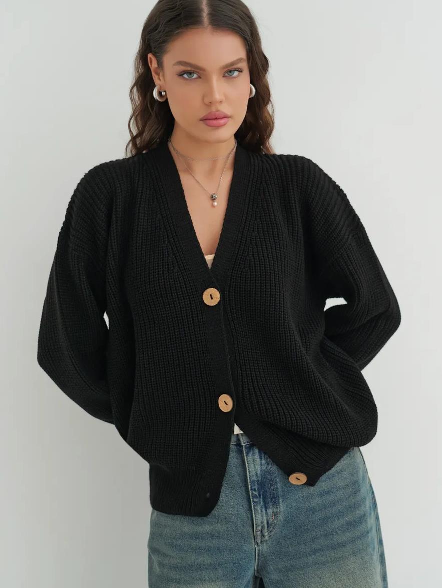 Oversized Ribbed Cardigan