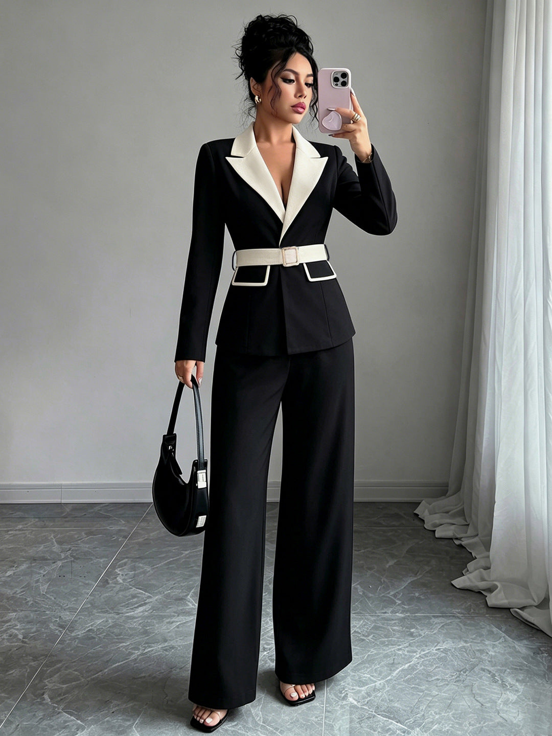 Sleeveless Blazer and Trousers Set