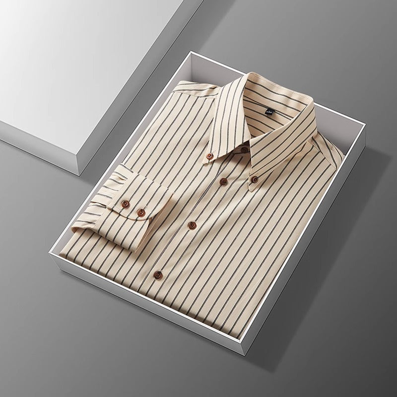 Premium Vertical Stripe Business Dress Shirt