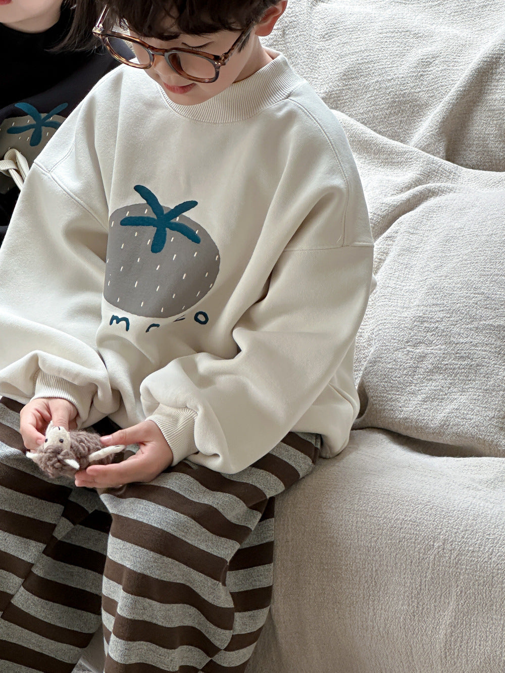Kids' Letter Fleece Crewneck Sweatshirt