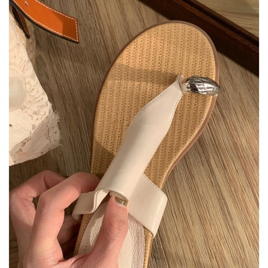 Leather Platform Flip-Flops